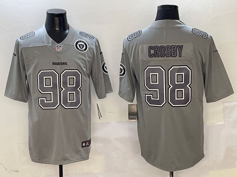 Men 2025 Oakland Raiders #98 Crosby Grey Nike Limited NFL Jersey style 44
